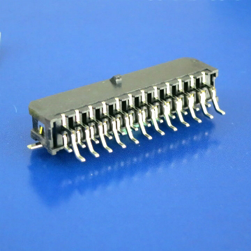 Wafer 3.0mm Dual Row Right Angle SMT Type With Solderable Fitting Nail